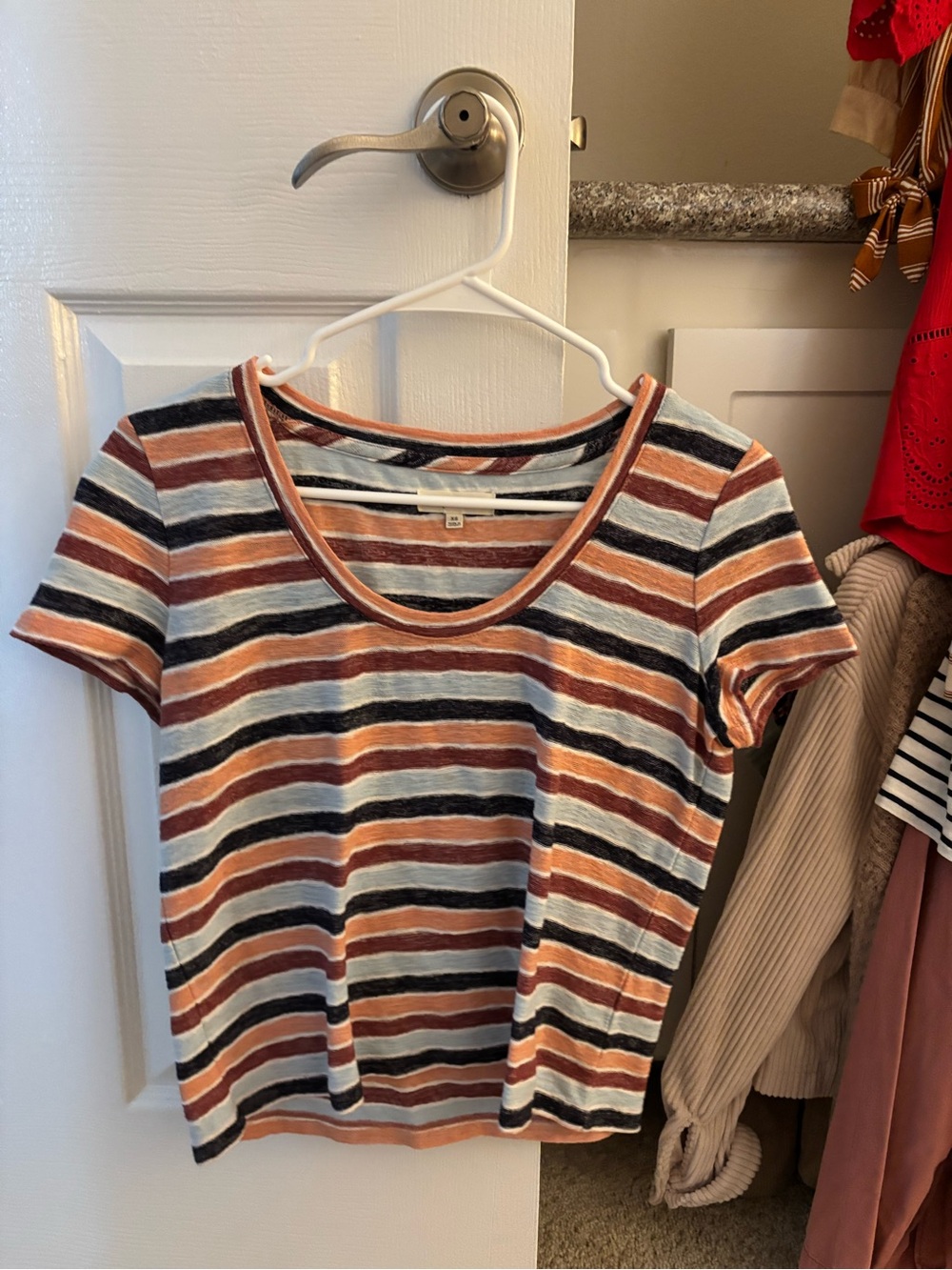 Madewell Striped Scoop-Neck Tee in multicolor